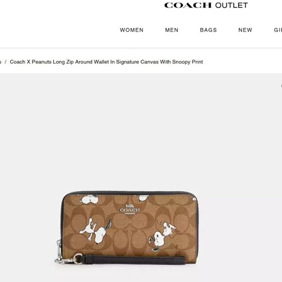 Coach X Peanuts Dancing Snoopy Long Zip Around Wallet - Picture 11 of 11